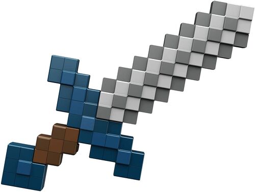 Espada Diamond Sword Deluxe Minecraft Dungeons Minecraft - 55 cm - Luz y Sonido