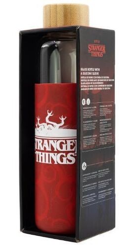 Botella De Cristal Con Funda De Silicona 585ML Stranger Things Botella De Cristal Con Funda De Silicona 585ML Stranger Things
