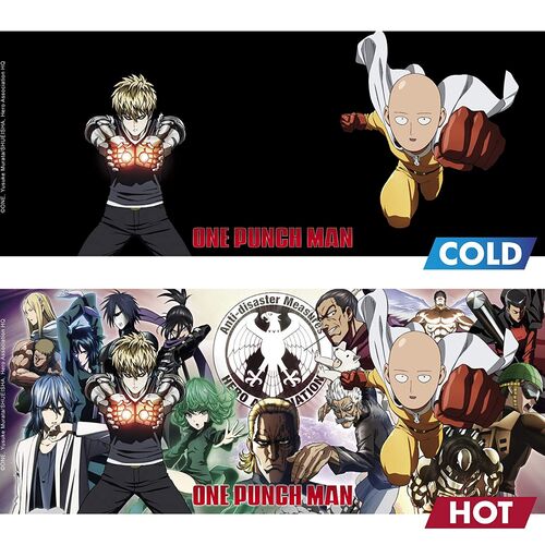 Taza Saitama One Punch Man Negra - Porcelana - 460 ml