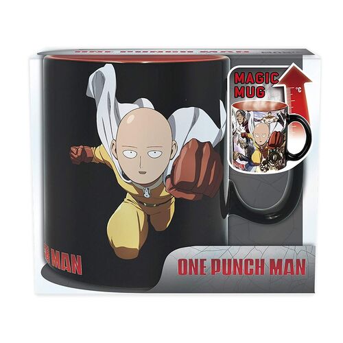 Taza Saitama One Punch Man Negra - Porcelana - 460 ml