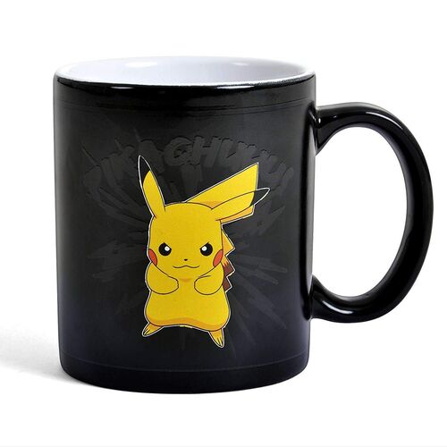 Taza Hazte Con Todos Pikachu Pokemon Negra - Porcelana - 300 ml