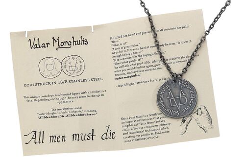 Collar con Colgante Iron Coin of the Faceless Man Canción de hielo y fuego