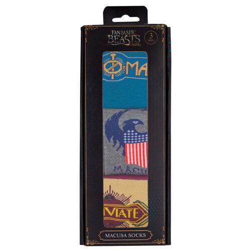 Pack de 3 Pares de calcetines MACUSA Animales fantásticos