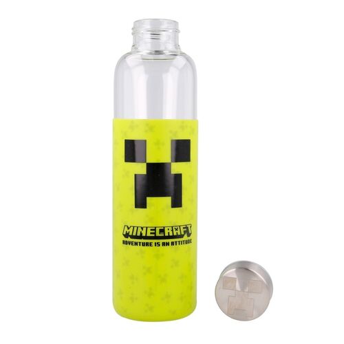 Botella con funda de Silicona Minecraft - Cristal - 585 ml