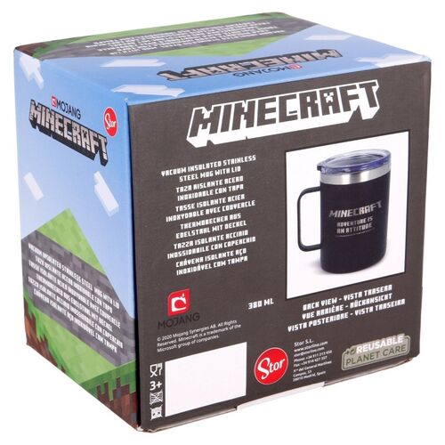 Taza Creeper Minecraft - Acero Inoxidable - 380 ml