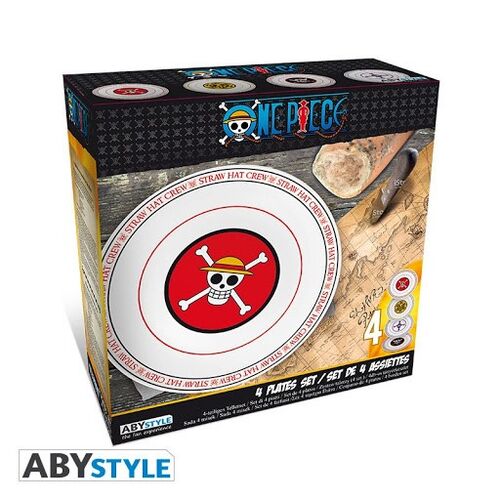 Set de 4 platos Emblemas - One Piece
