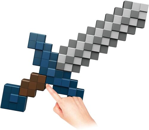 Espada Diamond Sword Deluxe Minecraft Dungeons Minecraft - 55 cm - Luz y Sonido