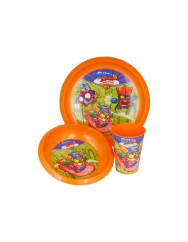 Set Easy 3 Pcs Plato, Cuenco Y Vaso Easy 260Ml Super Zings