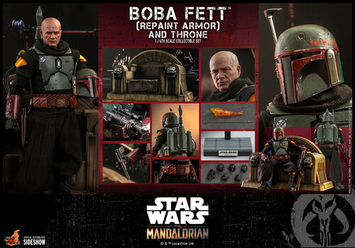 Figura Boba Fett Con Trono Repaint Armor Star Wars The Mandalorian 1:6 Hot Toys