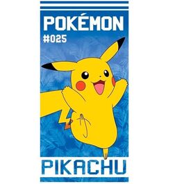 Toalla Playa Algodon Niño Pikachu Azul 25 - Pokemon INVBON