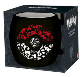 Taza Globo Pokeball Pokémon Negra - Porcelana - 385 ml