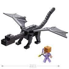 Figura Minecraft Dragón de Ender con Steve 51cm