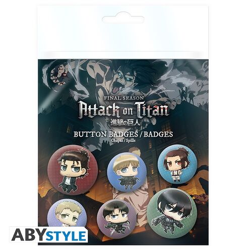 Badge Pack Chibi characters Attack on Titan
