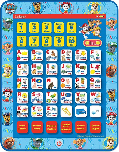 Tablet Paw Patrol Palabras Espaol-Ingls