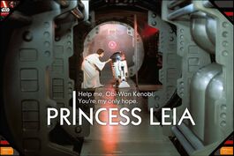 Leia Help Me Poster De Vidrio Star Wars 90X60 Cm