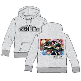 Sudadera Gorro My Hero Academy Viñetas Gris XL