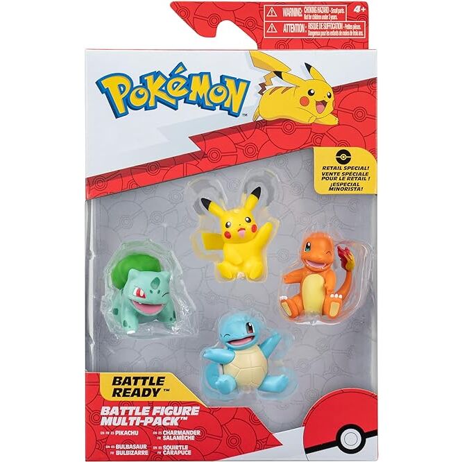 Figura Pokmon Pack de 4 Starters Kanto