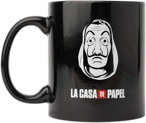 Taza Mascara Dali La Casa de Papel Negra - Porcelana - 300 ml