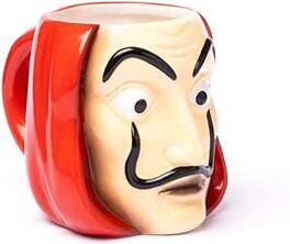 Taza Cabeza Mascara Dali La Casa de Papel - Porcelana - 350 ml