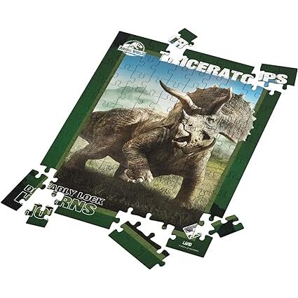 Puzle 100 Efecto 3d Poster Triceratops Jurassic World