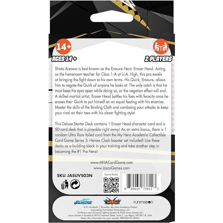 Mazo de Iniciación Eraser Head My Hero Academia Series 3 English