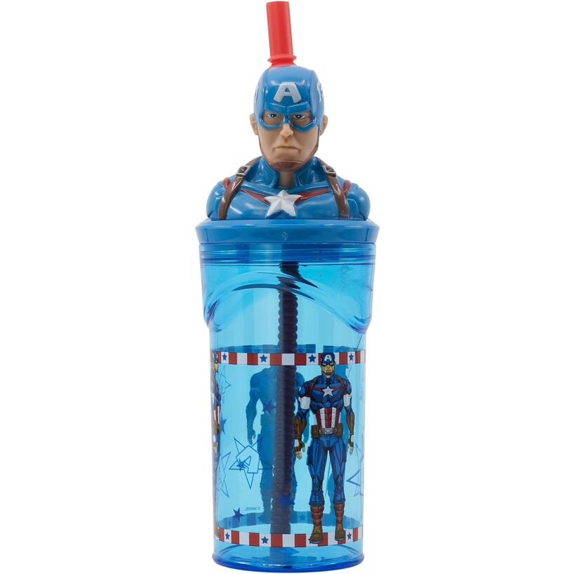 Vaso Figurita 3D 360 Ml Avengers Invincible Force Capitan America Vaso Figurita 3D 360 Ml Avengers Invincible Force Capitan America