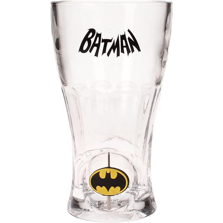 Batman Logo Vaso Refresco Cristal Emblema Giratorio 3D Dc Comics
