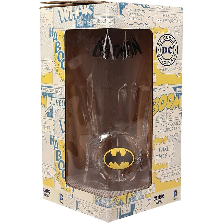 Batman Logo Vaso Refresco Cristal Emblema Giratorio 3D Dc Comics