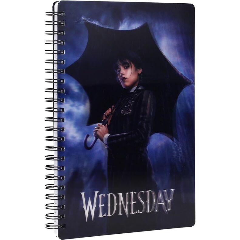 Libreta Series Efecto 3D Lluvia Wednesday