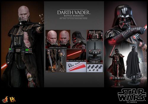 Figura Star Wars Darth Vader Battle Damaged Hot Toys 35cm