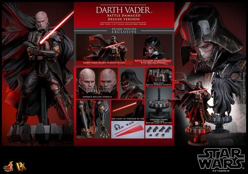 Figura Star Wars Darth Vader Battle Damaged Deluxe Hot Toys 35cm