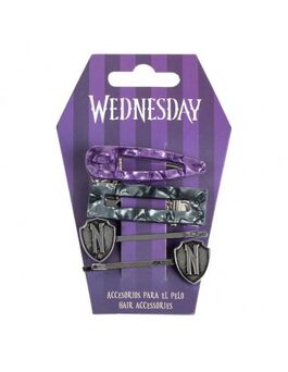 accesorios pelo clips 4 piezas wednesday serie