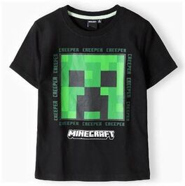 Camiseta Minecraft Negra Creeper 9 años