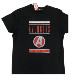 Camiseta Avengers Logo Negro XXL
