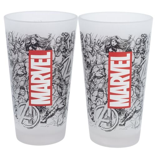 Set 2 Vasos Casual de Cristal 480 Ml Marvel Pattern