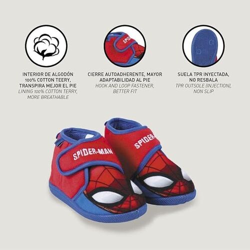 Zapatillas De Casa Media Bota Spiderman T023