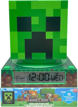 Lampara 3D Con Despertador Y Fecha Minecraft