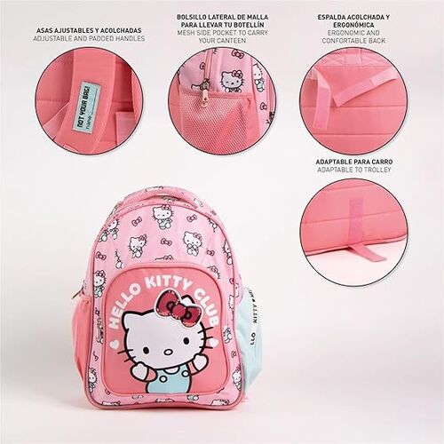 Mochila Escolar Mediana 42 Cm Hello Kitty