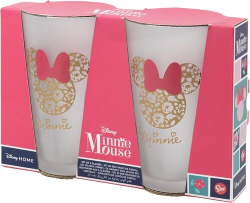 Set 2 Vasos de Cristal 480 Ml Minnie