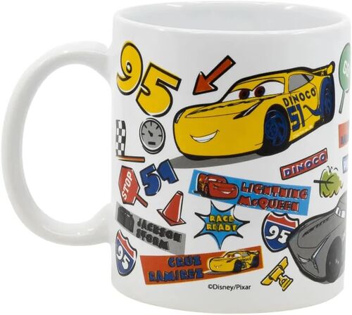 TAZA CERAMICA 325 ML CARS STICKERS