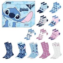 Caja regalo 12 pares calcetines Stitch talla 35/41