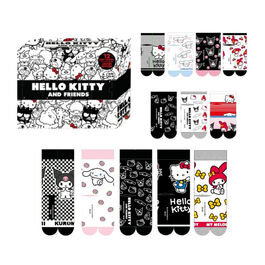 Caja regalo 12 pares calcetines Hello Kitty talla 35/41