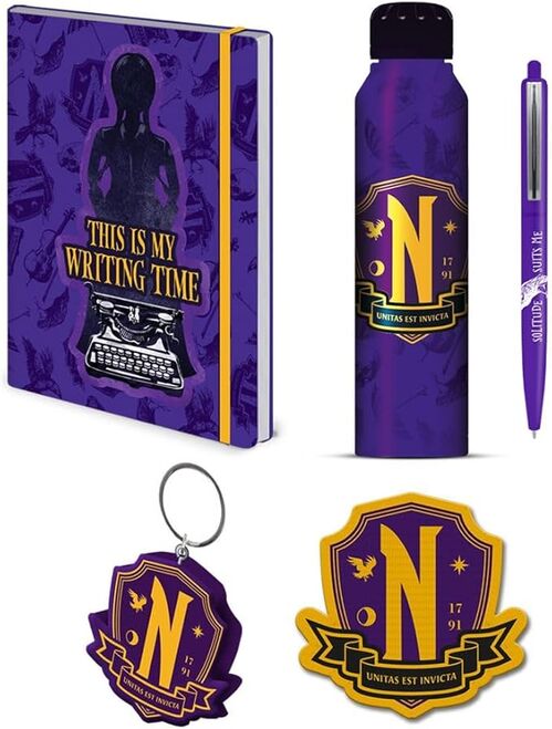 Set de Papelería Miércoles Baúl academia Nevermore